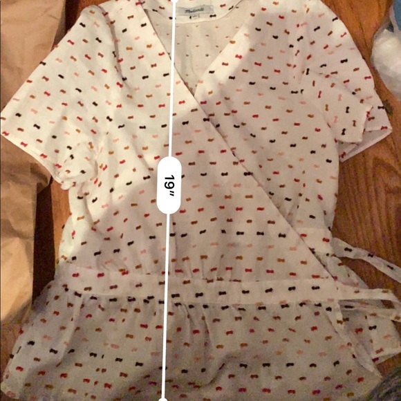 NWT $80 Madewell Ruffle Hem Wrap Top White - Picture 4 of 7